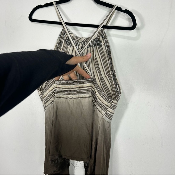 GILDED INTENT by BUCKLE lace up raw hem halter tank top O19 - Picture 6 of 10